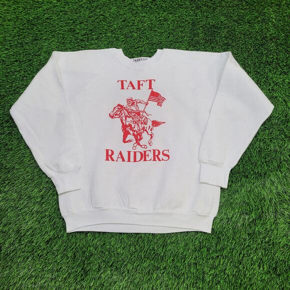 Vintage 1991 Taft-Raiders Sweatshirt Women Large 20x22 Texas - Picture 1 of 16